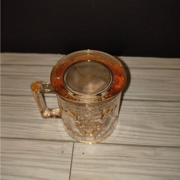 VTG Pink Glass Mug Humpty Dumpty Tom Piper's Son Coffee Cup Nursery Rhymes Tiara - Picture 8 of 8